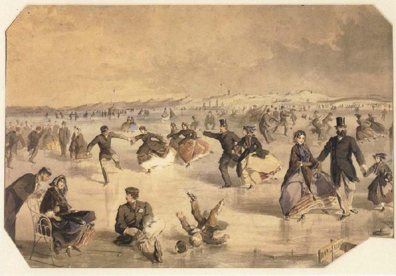 Winslow Homer Skating in Central Park oil painting picture